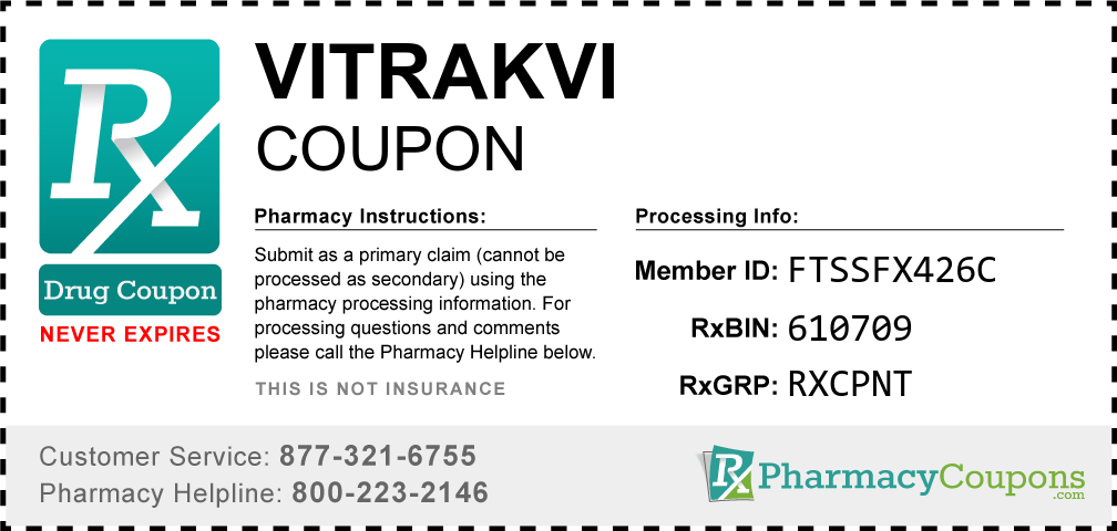 Vitrakvi Prescription Drug Coupon with Pharmacy Savings