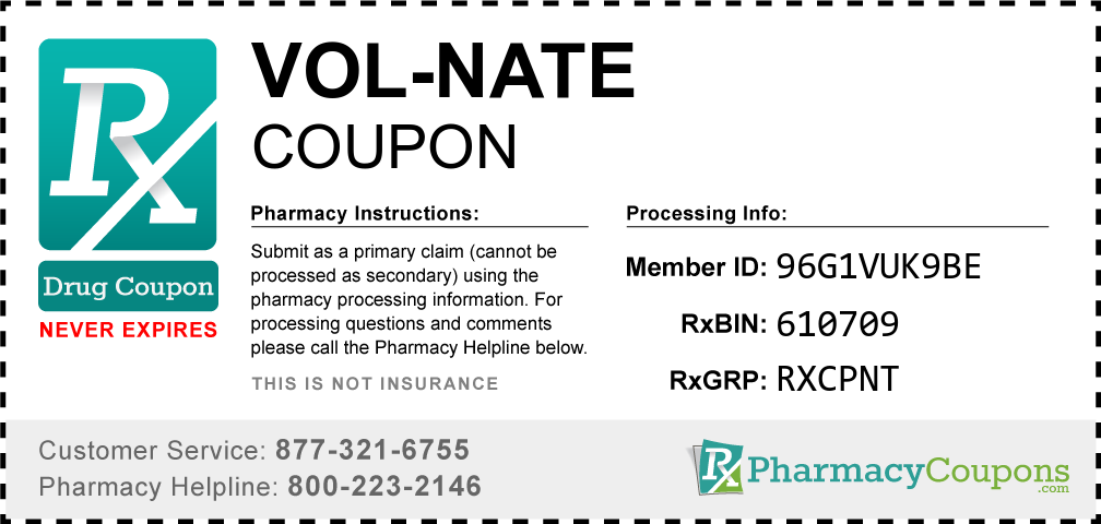 Vol-nate Prescription Drug Coupon with Pharmacy Savings