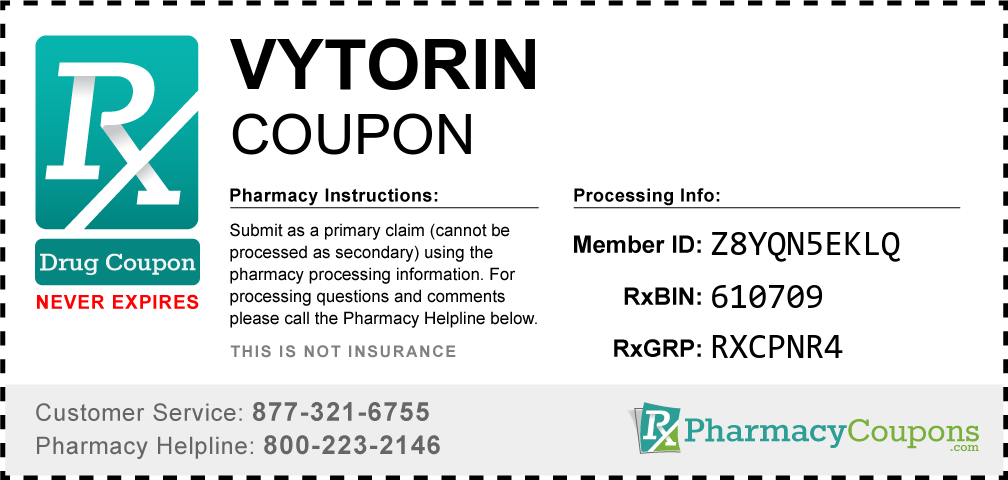 Vytorin Prescription Drug Coupon with Pharmacy Savings