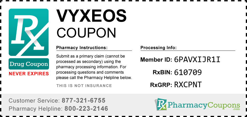 Vyxeos Prescription Drug Coupon with Pharmacy Savings