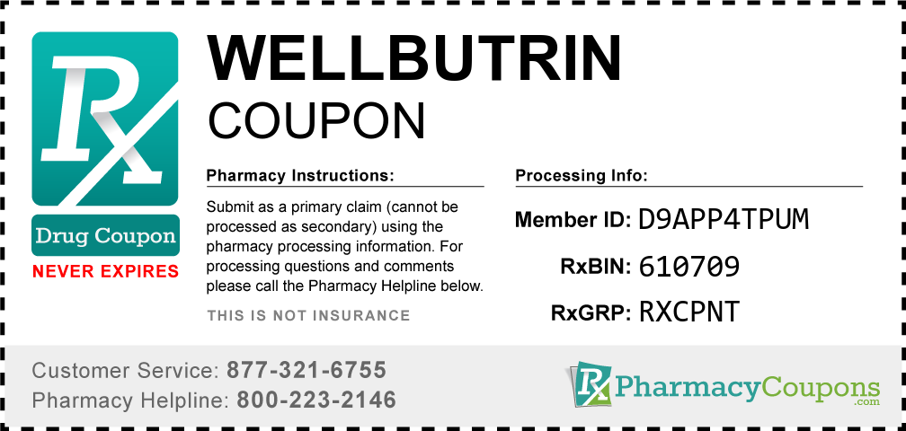 Wellbutrin Prescription Drug Coupon with Pharmacy Savings