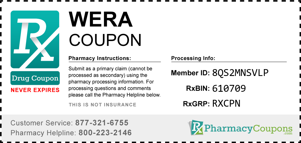 Wera Prescription Drug Coupon with Pharmacy Savings