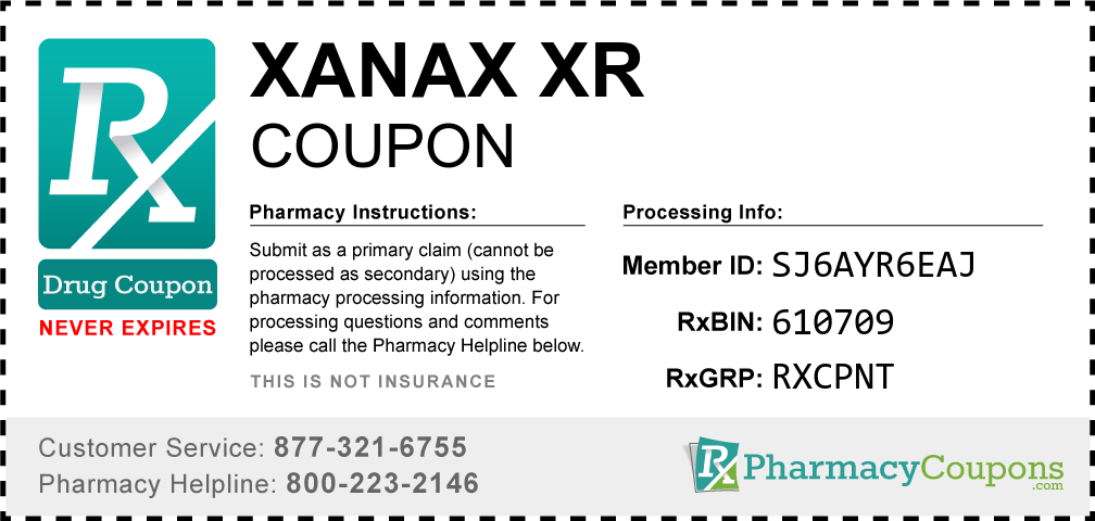 Xanax xr Prescription Drug Coupon with Pharmacy Savings