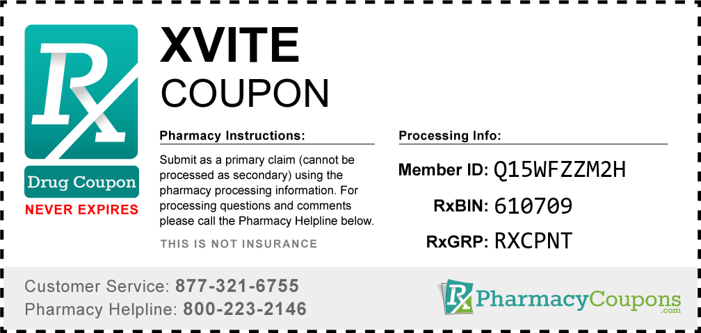 Xvite Prescription Drug Coupon with Pharmacy Savings