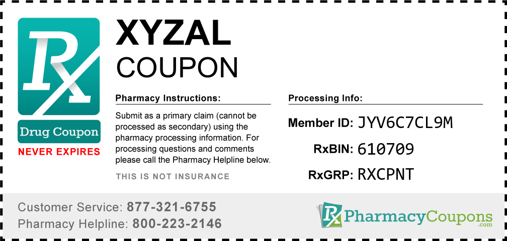 Xyzal Prescription Drug Coupon with Pharmacy Savings