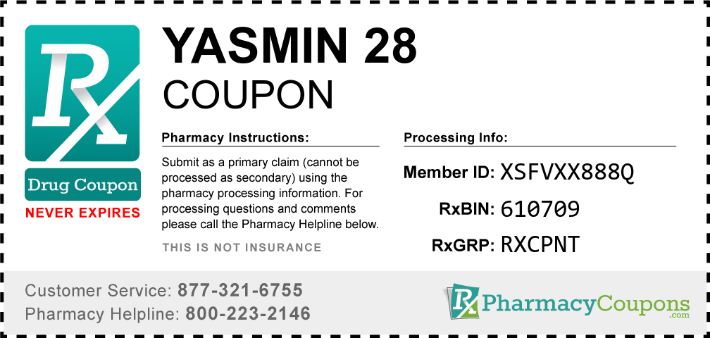 Yasmin 28 Prescription Drug Coupon with Pharmacy Savings