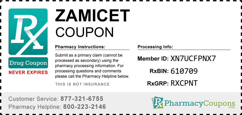 Zamicet Prescription Drug Coupon with Pharmacy Savings