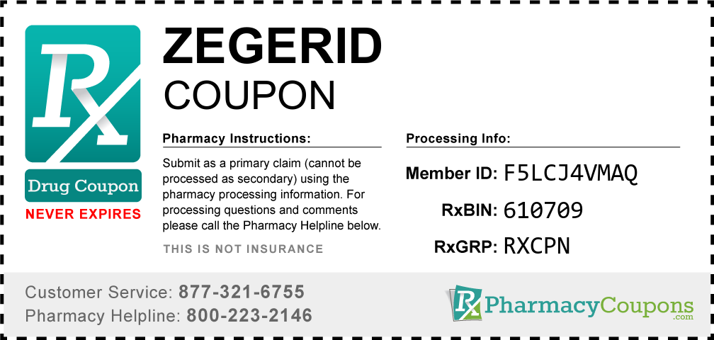 Zegerid Prescription Drug Coupon with Pharmacy Savings