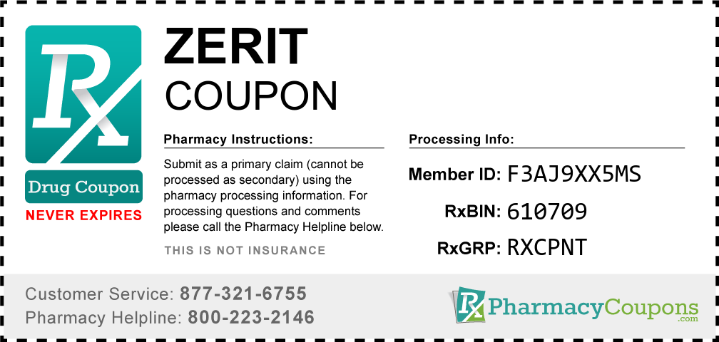 Zerit Prescription Drug Coupon with Pharmacy Savings