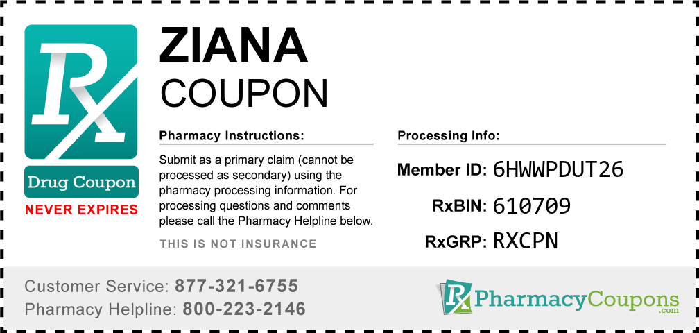 Ziana Prescription Drug Coupon with Pharmacy Savings
