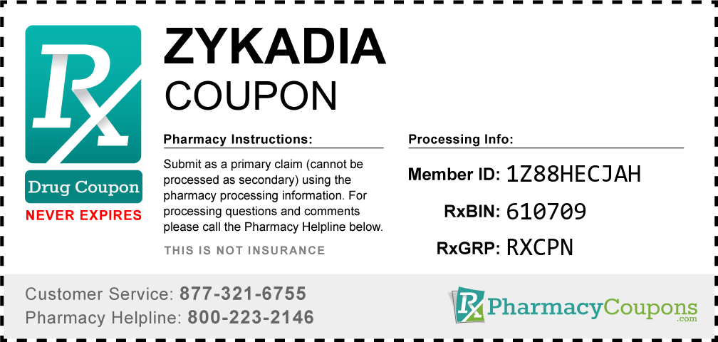 Zykadia Prescription Drug Coupon with Pharmacy Savings